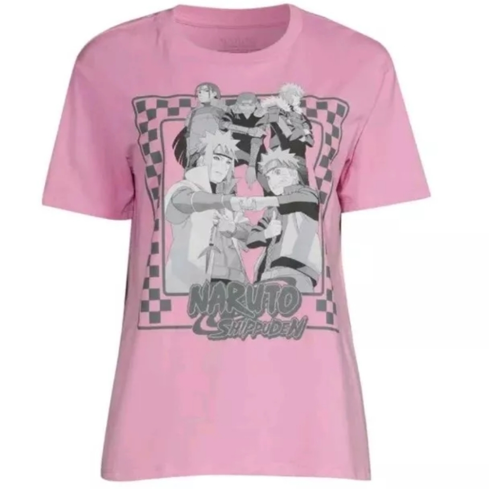 Naruto T-shirt Woman Juniors 19 Sz XXL Anime Friends Graphic Tee Petal Pink NWT